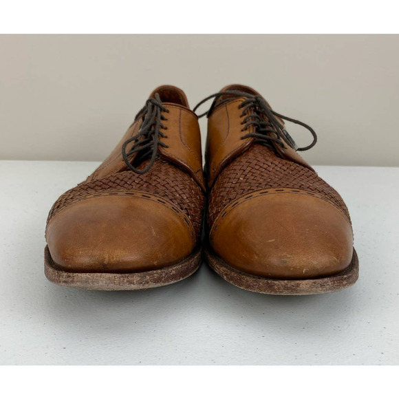 Men Allen Edmonds USA New Orleans leather woven cap toe dress shoes, 10 B - Picture 4 of 9